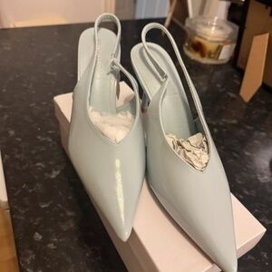 Elegant Women's Sky Blue Slingback Heels